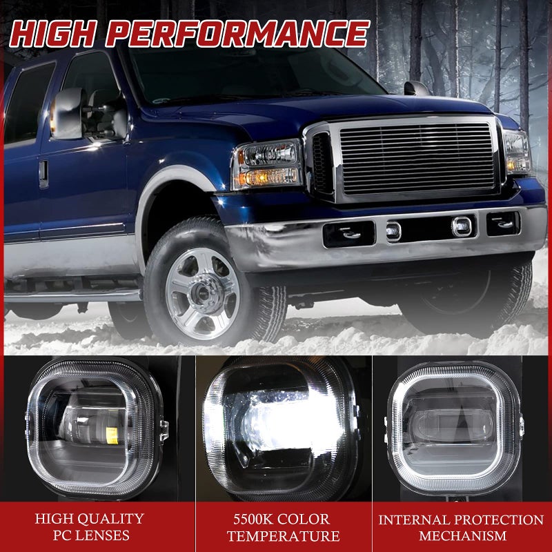 BUNKER INDUST LED Fog Lights for 2005 2006 2007 Ford F250 F350 F450 F550 SUPER DUTY, OEM Bumper Driving Fog Lamp Kit - Image 4